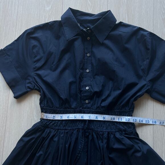 J Crew Elena Mini Dress In Cotton Poplin Size 2 Navy Blue - Picture 4 of 7